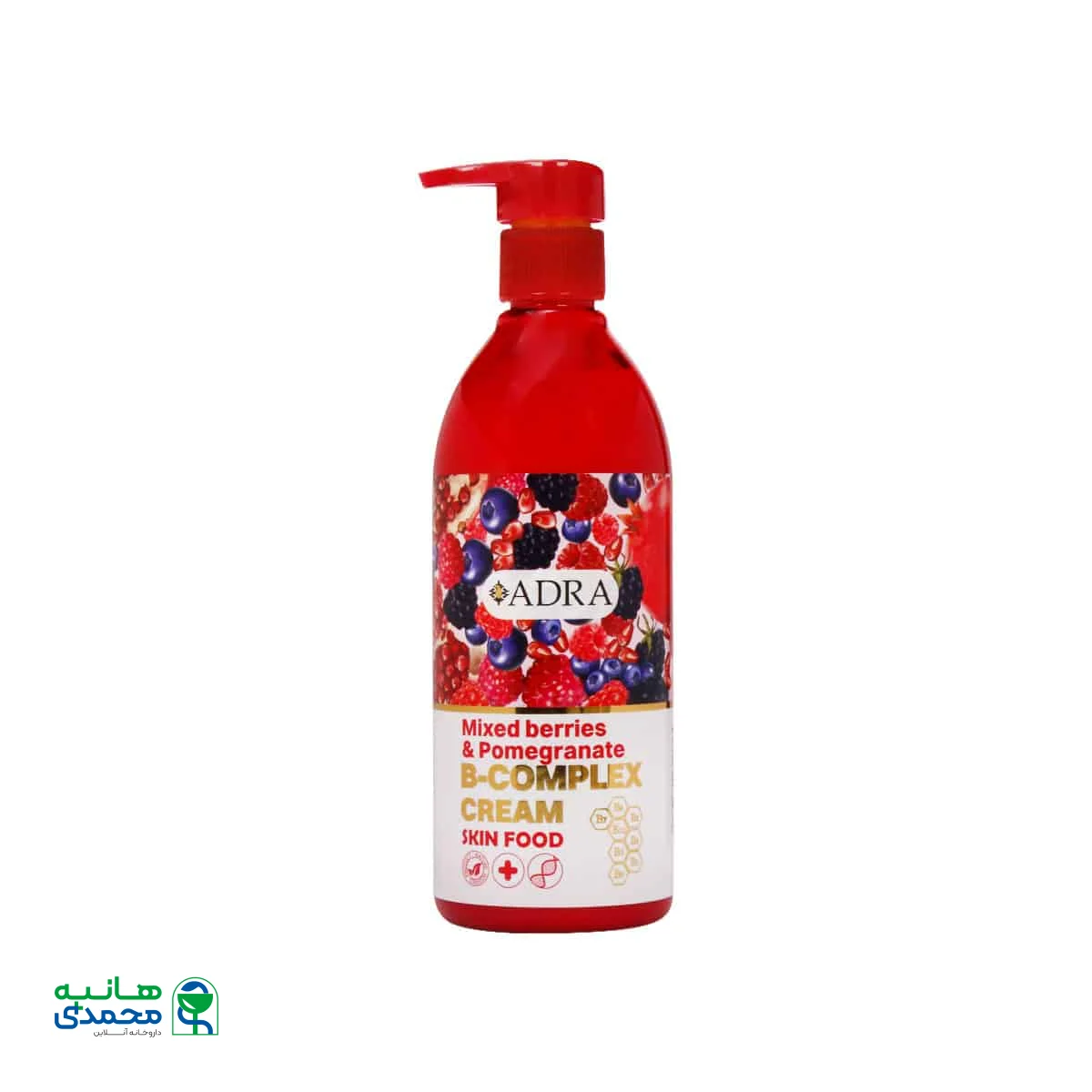 کرم مرطوب کننده ب کمپلکس آدرا حاوی عصاره بلوبری و تمشک