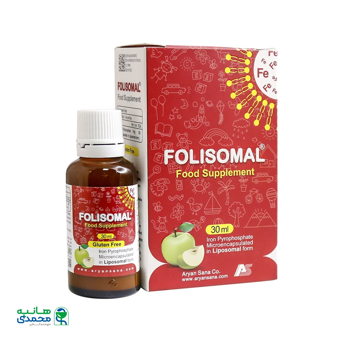 قطره آهن فولیزومال آریان سنا 30 میلی لیتر