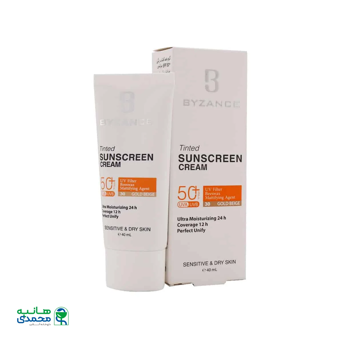 کرم ضد آفتاب +SPF50 بیزانس مناسب پوست خشک و حساس