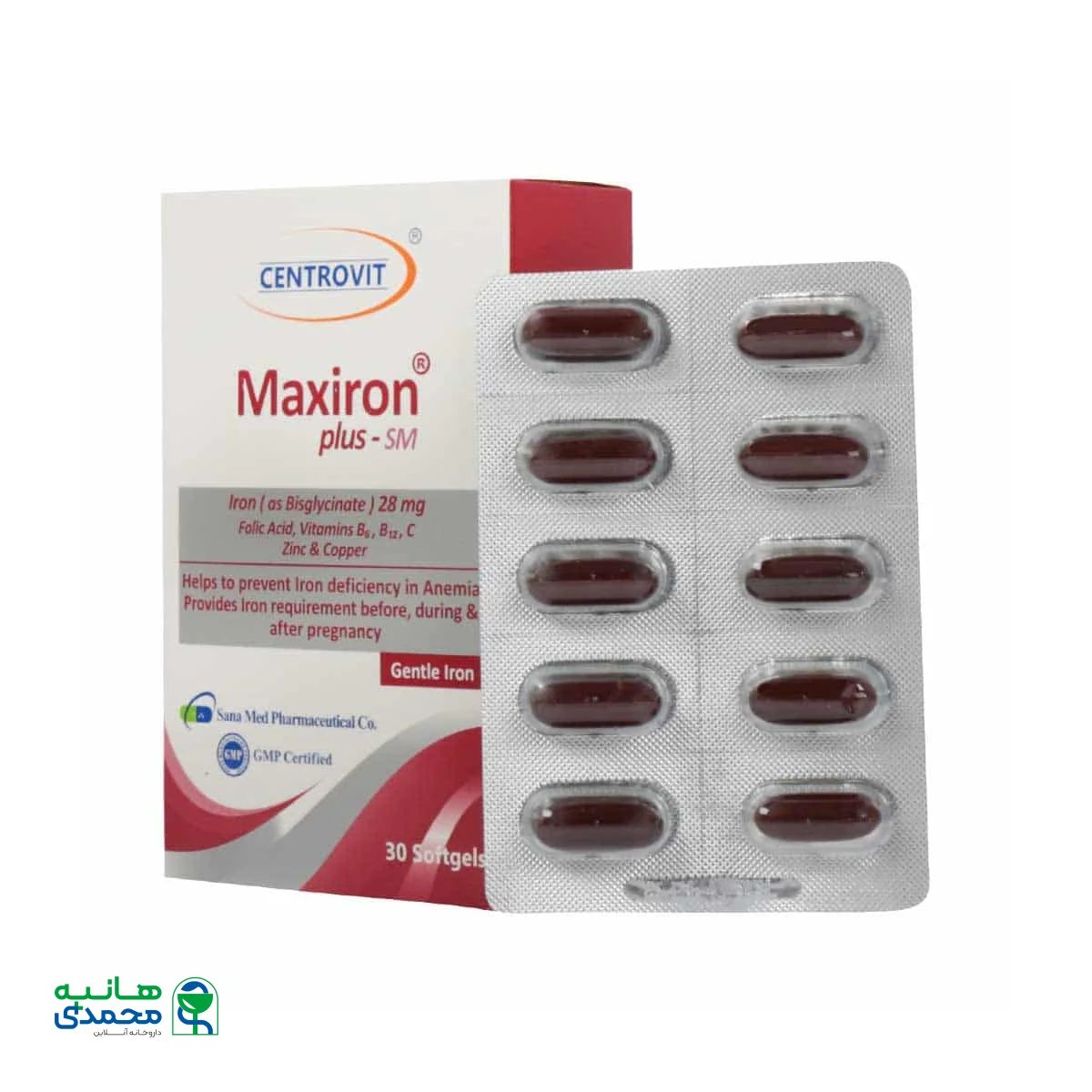 سافت ژل مکسیرون پلاس اس ام سنتروویت