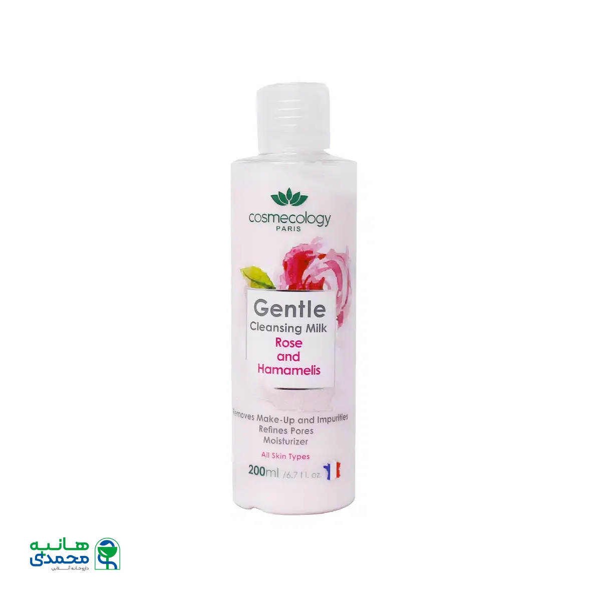 شیر پاک کن ملایم رز و هاماملیس کاسمکولوژی 200 میلی لیتر