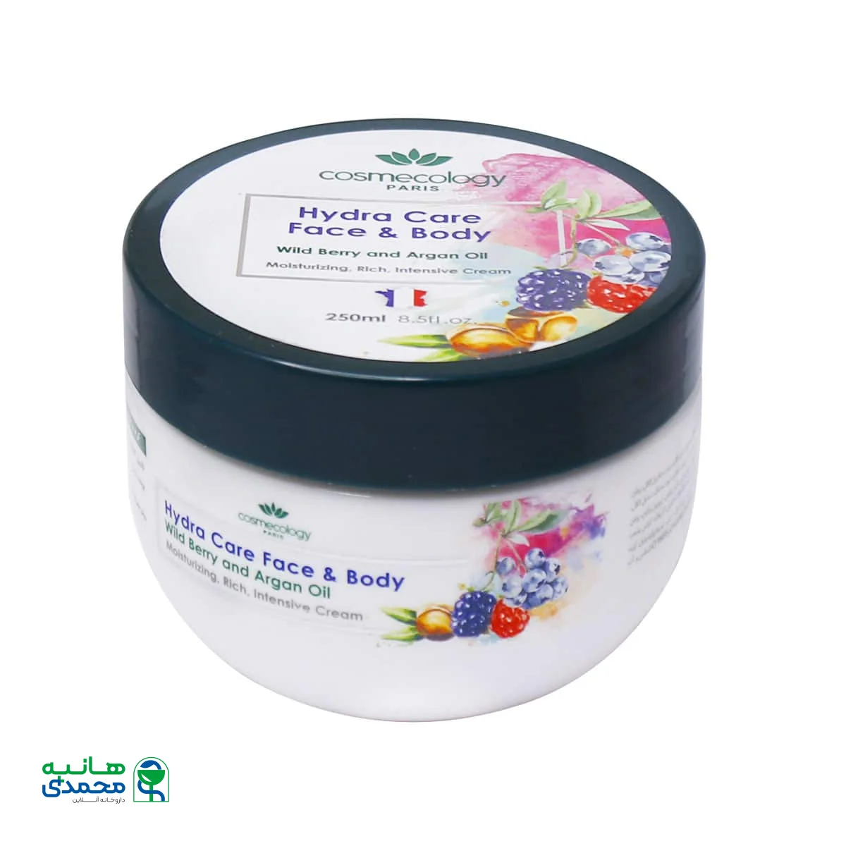 کرم مرطوب کننده صورت و بدن حاوی روغن آرگان و عصاره تمشک کاسمکولوژی