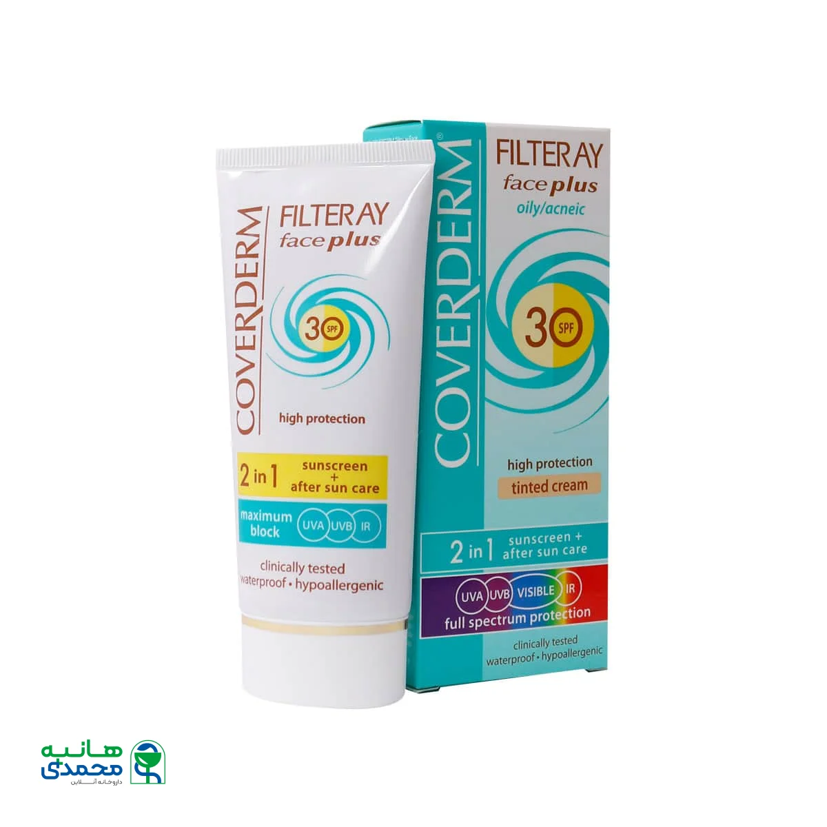 کرم ضد آفتاب فیس پلاس SPF30 پوست نرمال کاوردرم 50 میلی لیتر