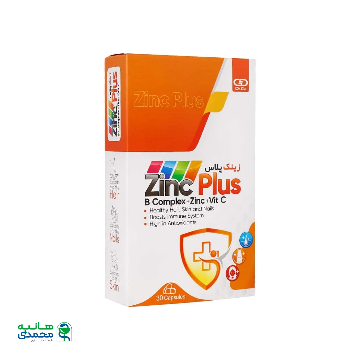 کپسول زینک پلاس ب کمپلکس و ویتامین C دکتر گیل