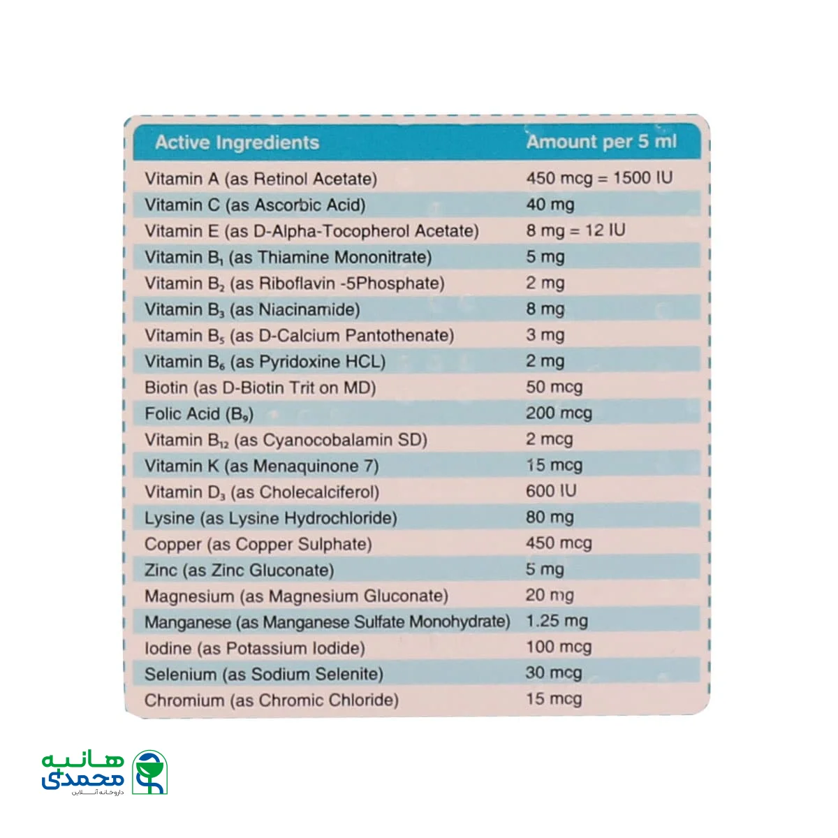 شربت ال لیزین و مولتی ویتامین و مینرال دکتر کیدز