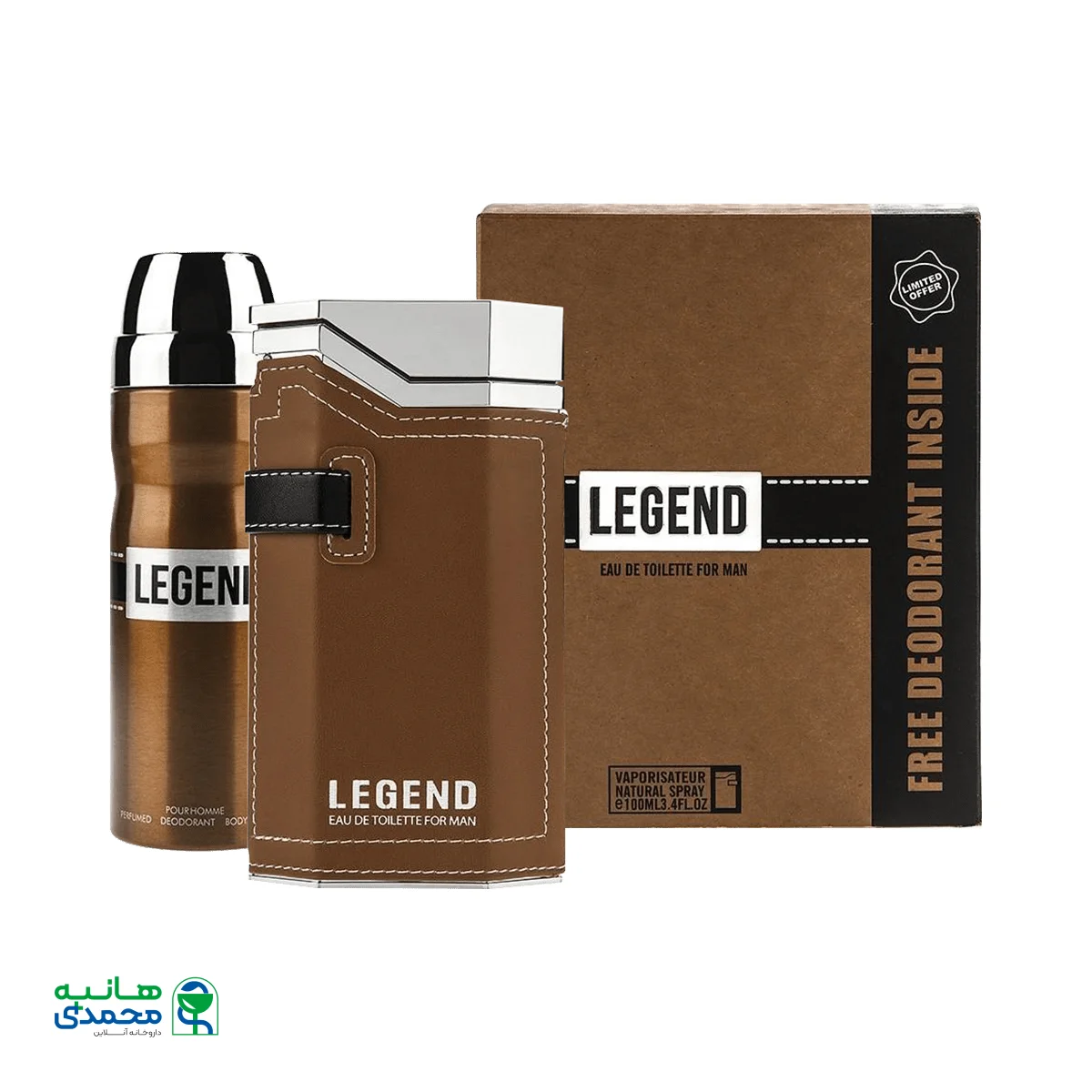 ست مردانه ادوتویلت و اسپری امپر مدل Legend حجم ۱۰۰ میلی لیتر