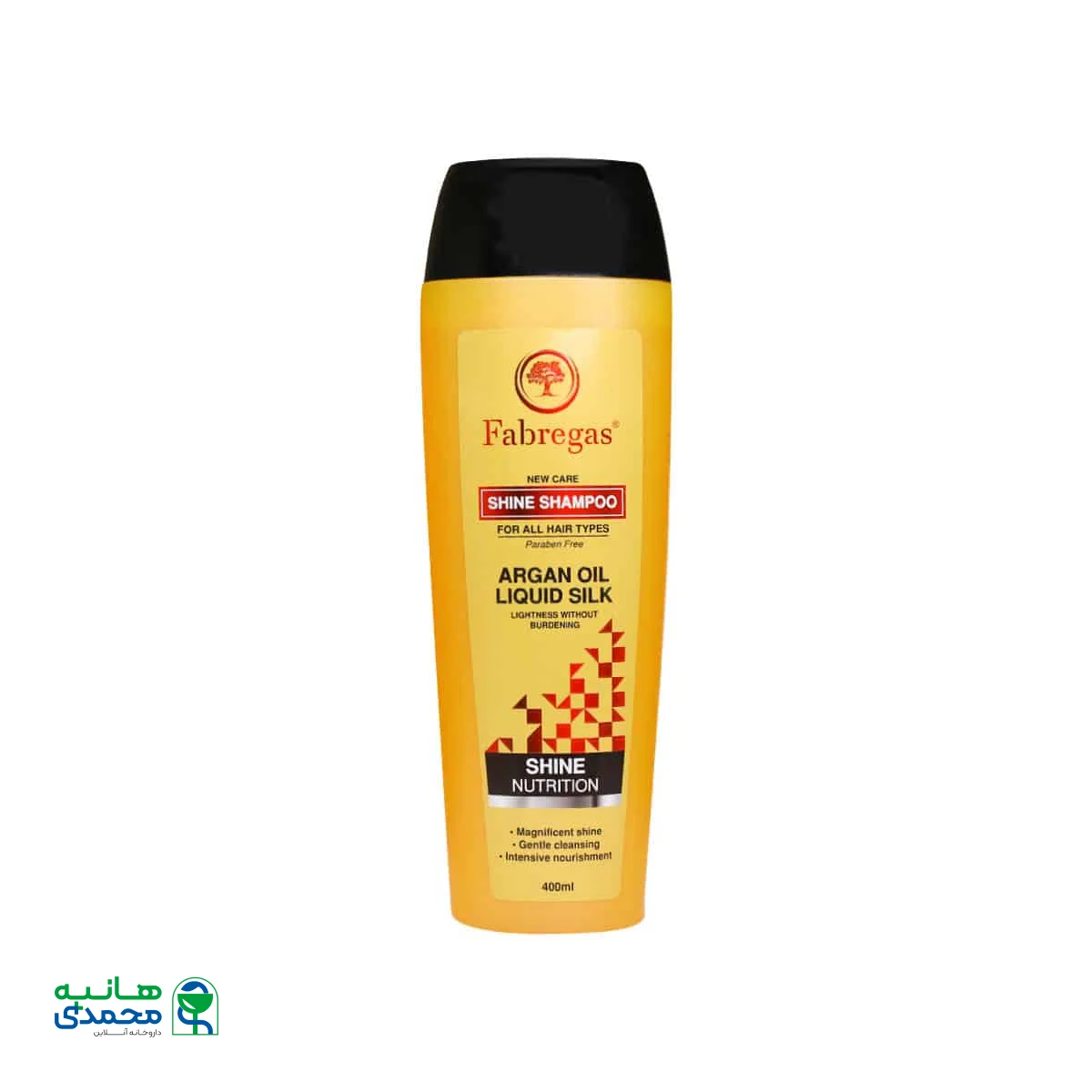 شامپو مغذی و براق کننده مو ابریشم و آرگان فابریگاس