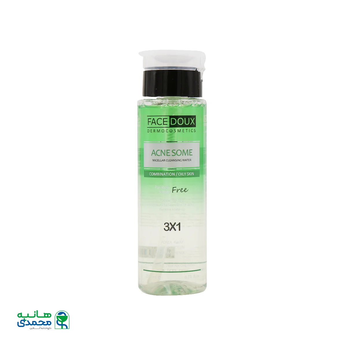 محلول پاک کننده آرایش آکنه زوم فیس دوکس مناسب پوست چرب