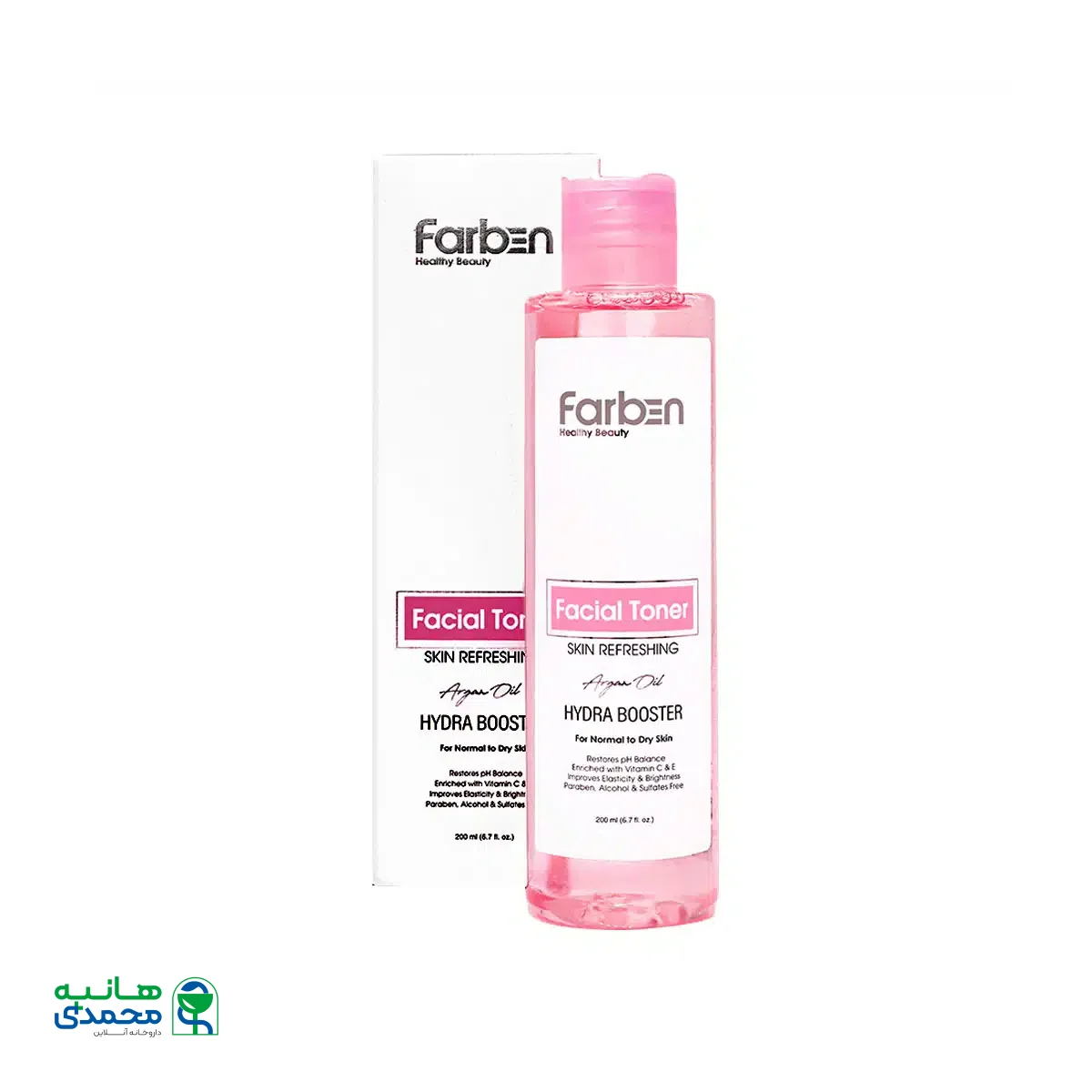 تونر پاک کننده صورت حاوی روغن آرگان فاربن مناسب پوست معمولی تا خشک 200 میلی لیتر