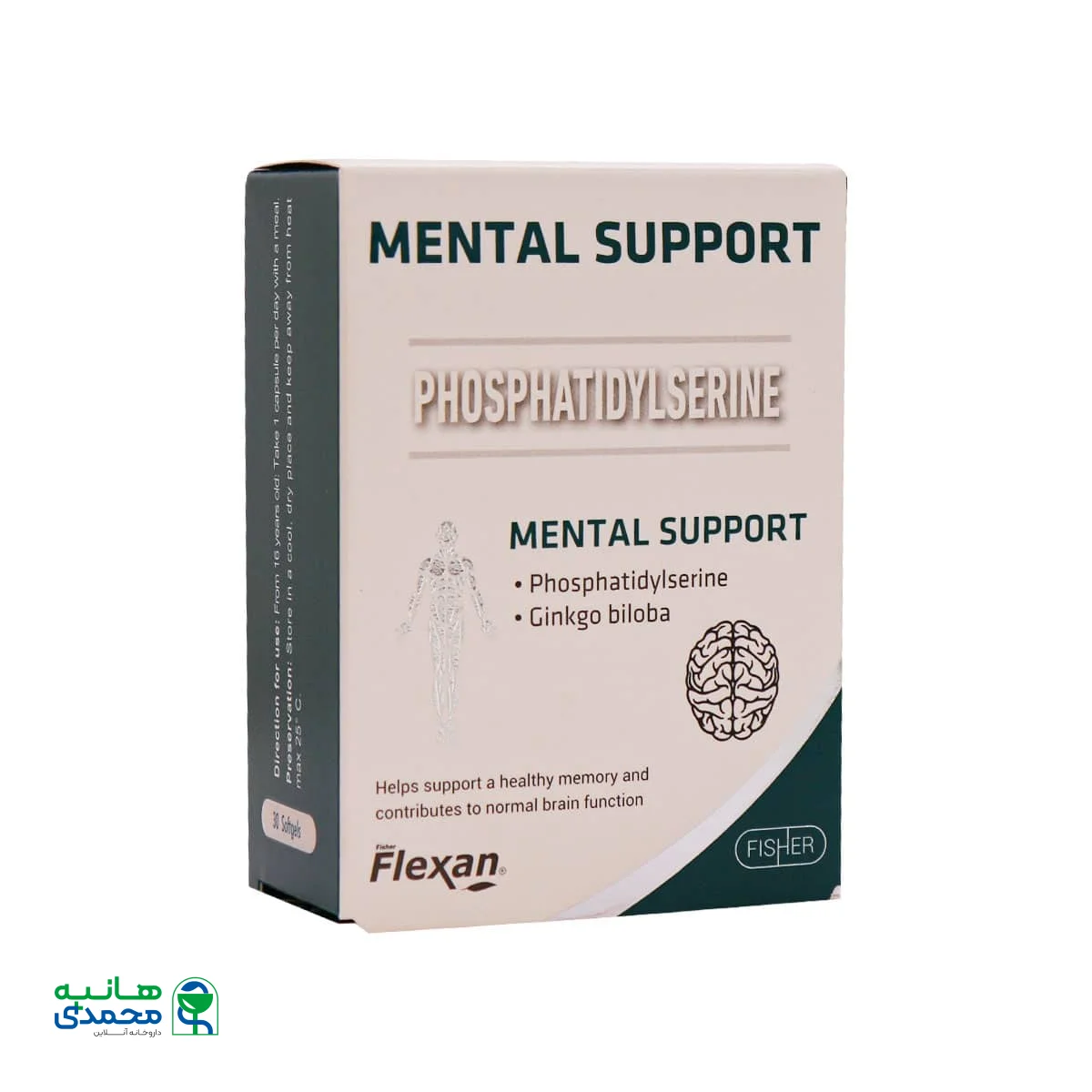 قیمت کپسول ژلاتینی نرم منتال ساپورت فیشر فلکسان