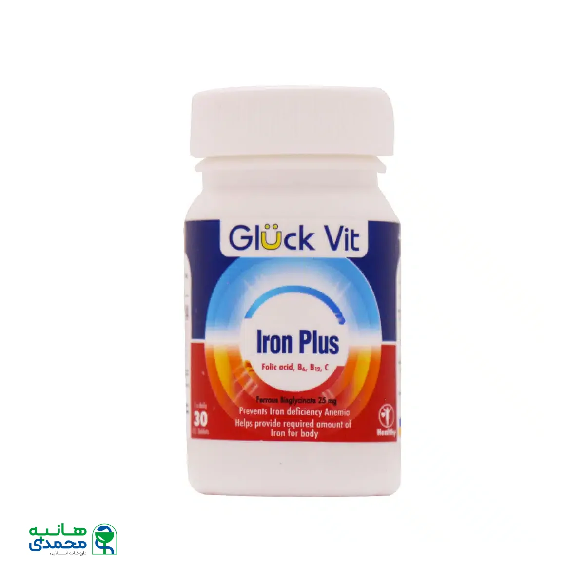 قرص آیرون پلاس گلوک ویت 30 عدد