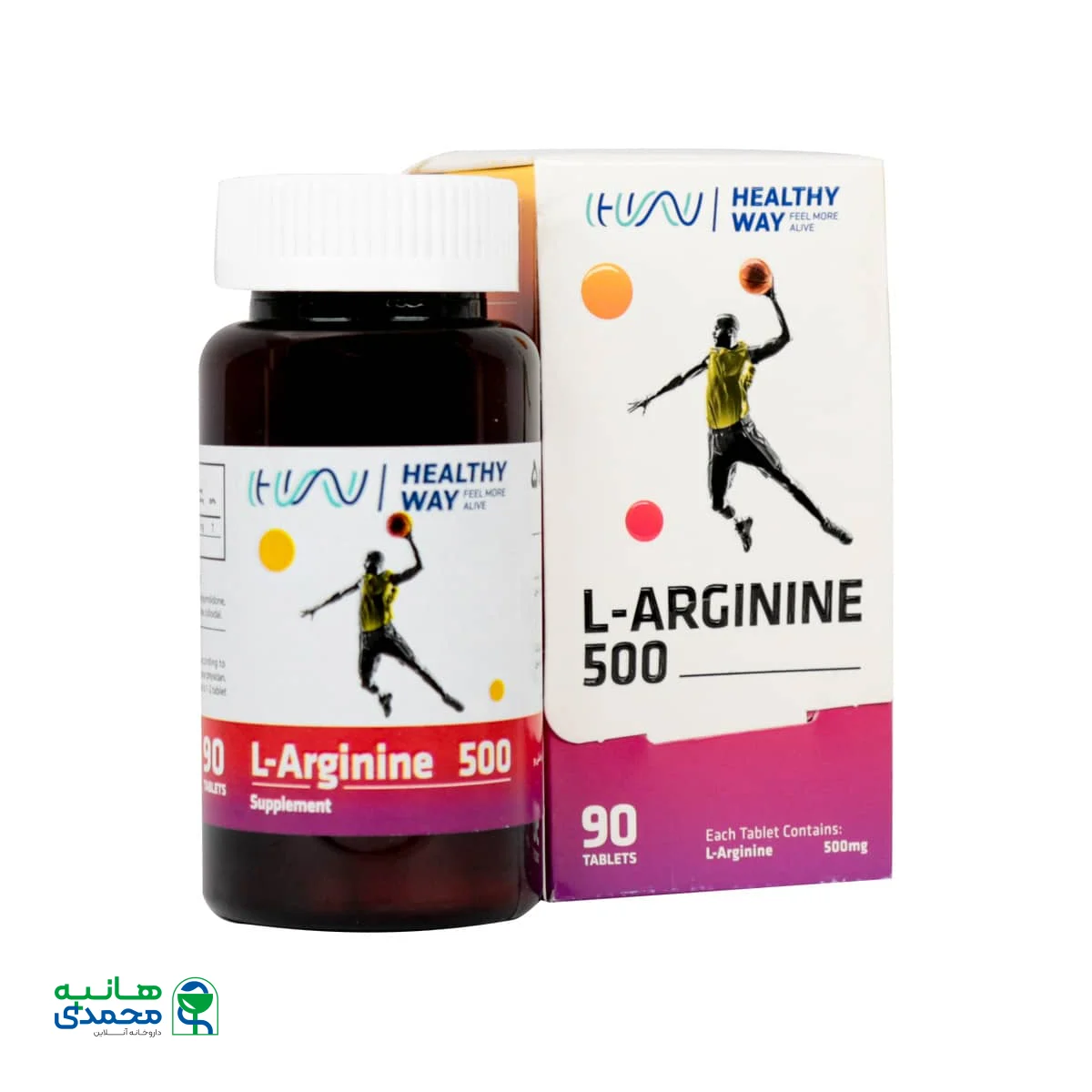 قرص ال آرژنین 500 میلی گرم هلثی وی 90 ع