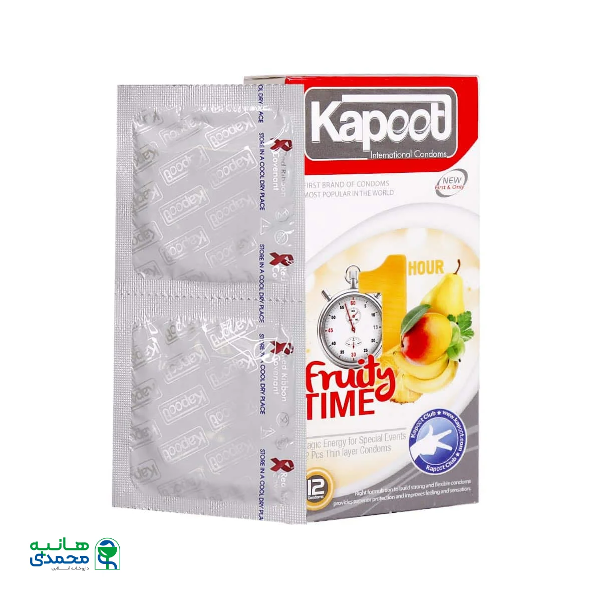 کاندوم تاخیری کاپوت مدل Fruity Time 1Hour تعداد 12 عدد