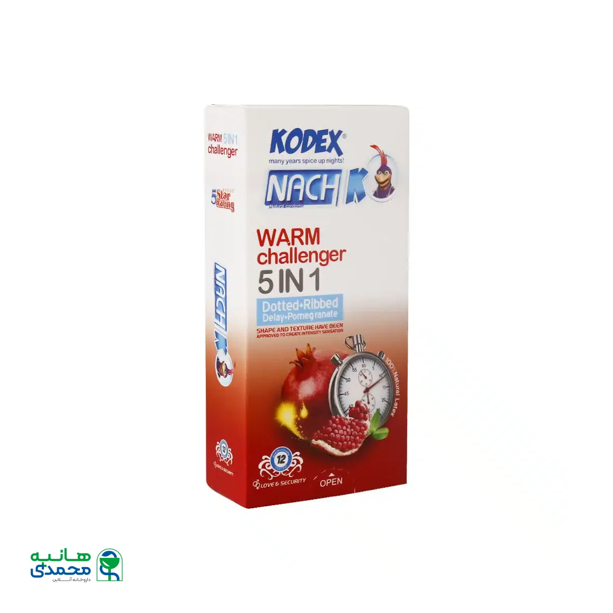 کاندوم 5 کاره کدکس مدل وارم چلنجر 12 عدد