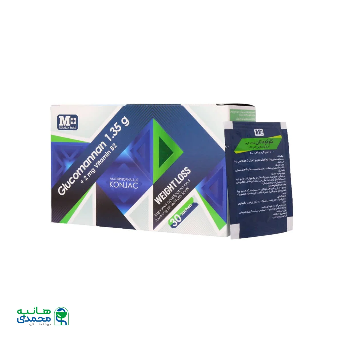 ساشه گلوکومانان و ویتامین B2 ام پلاس