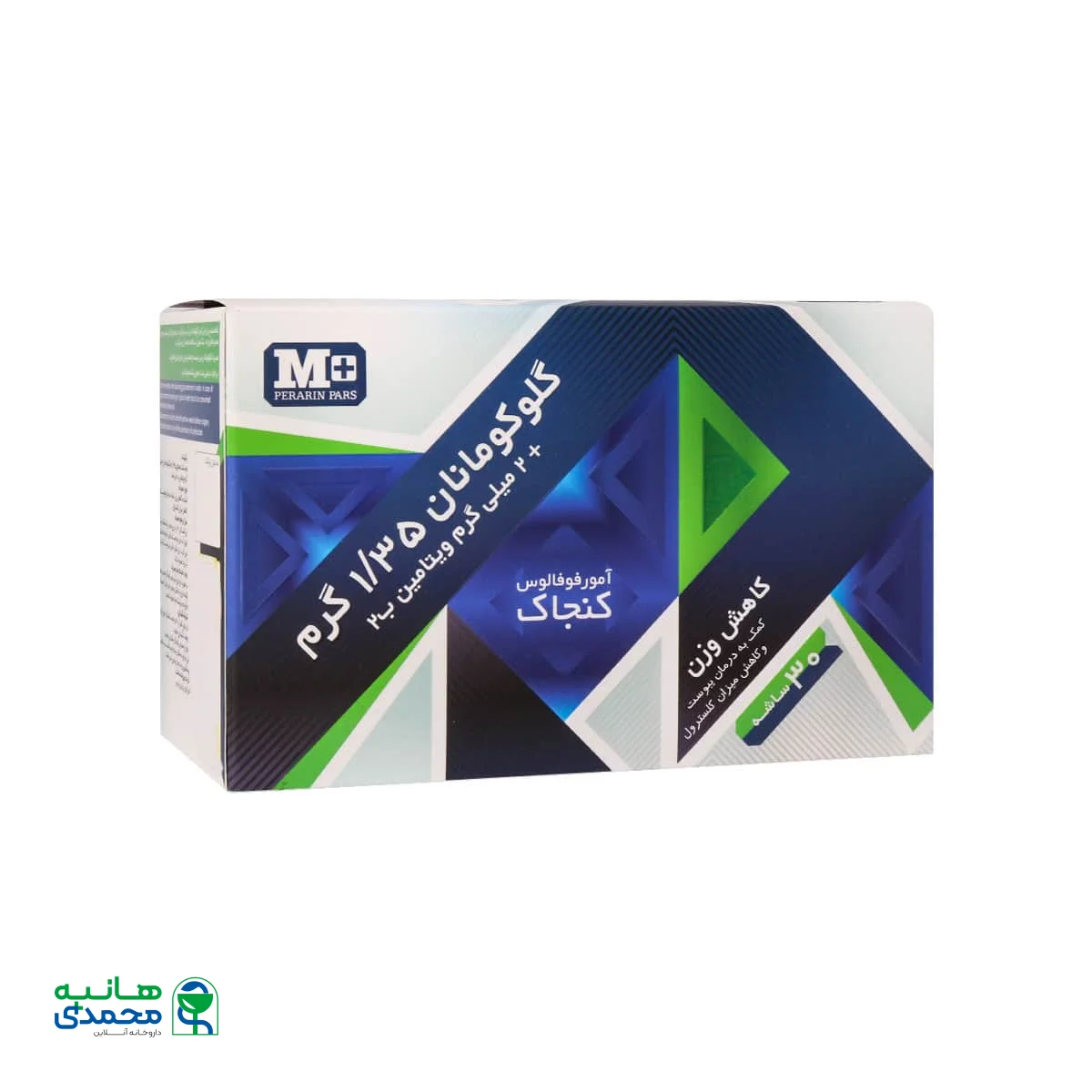 ساشه گلوکومانان و ویتامین B2 ام پلاس