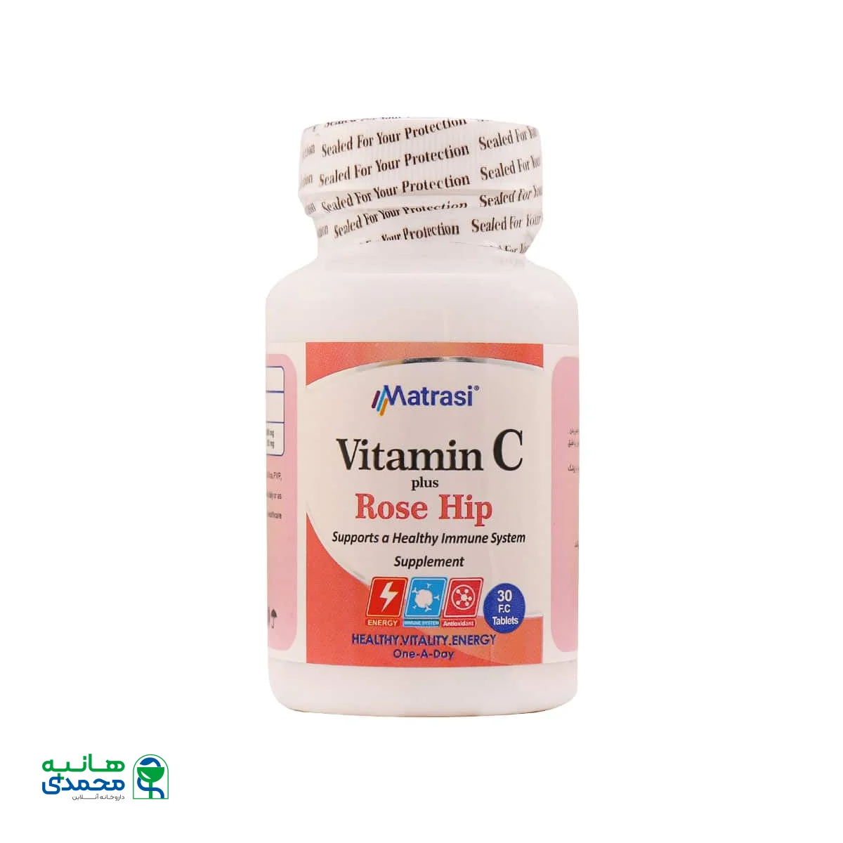 قرص ویتامین سی 1000 میلی گرم پلاس رز هیپ ماتراسی