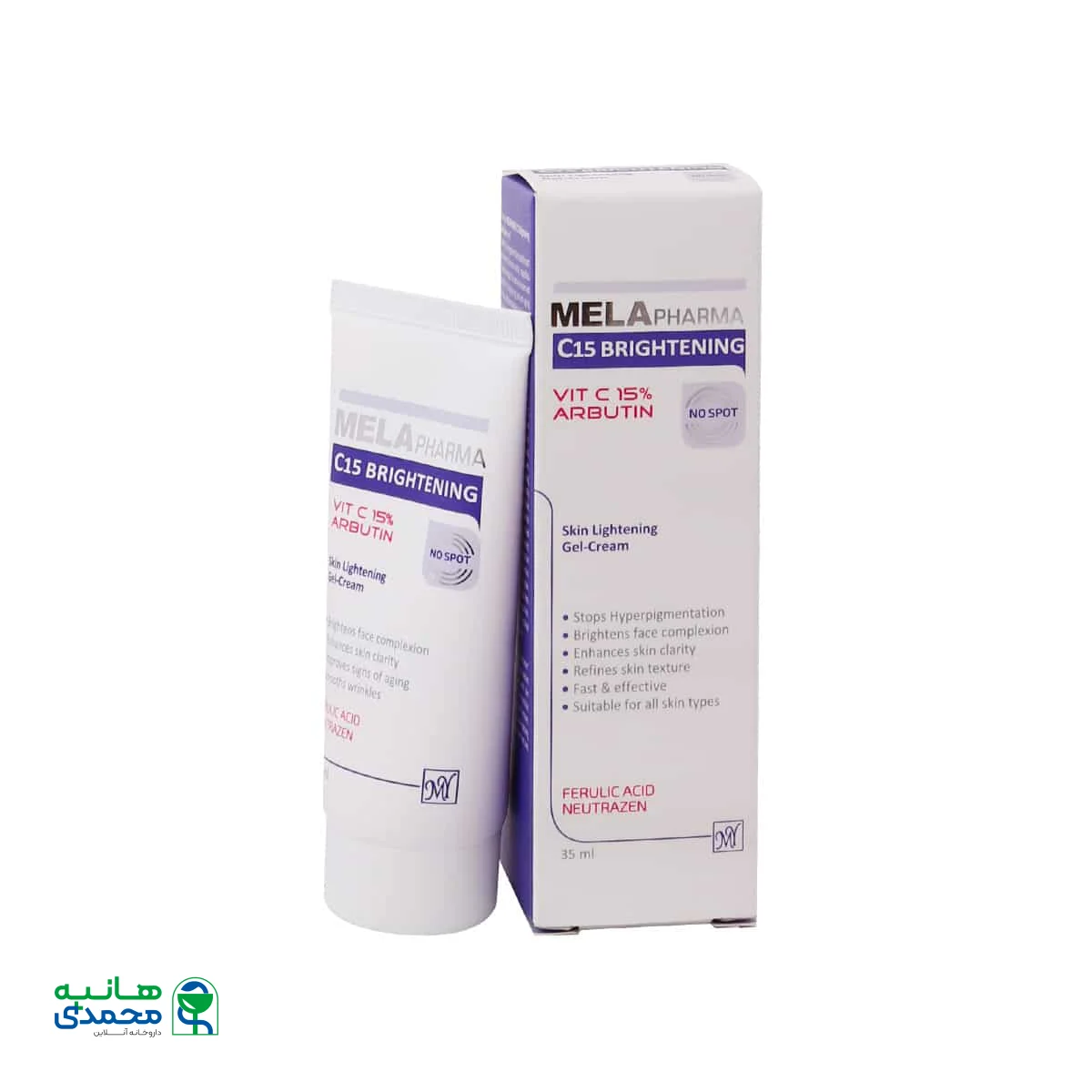 کرم ژل روشن کننده حاوی ویتامین C ملافارما مای 35 میلی لیتر