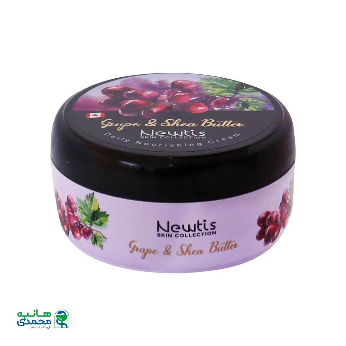 کرم مرطوب کننده کاسه ای حاوی انگور و شی باتر نیوتیس