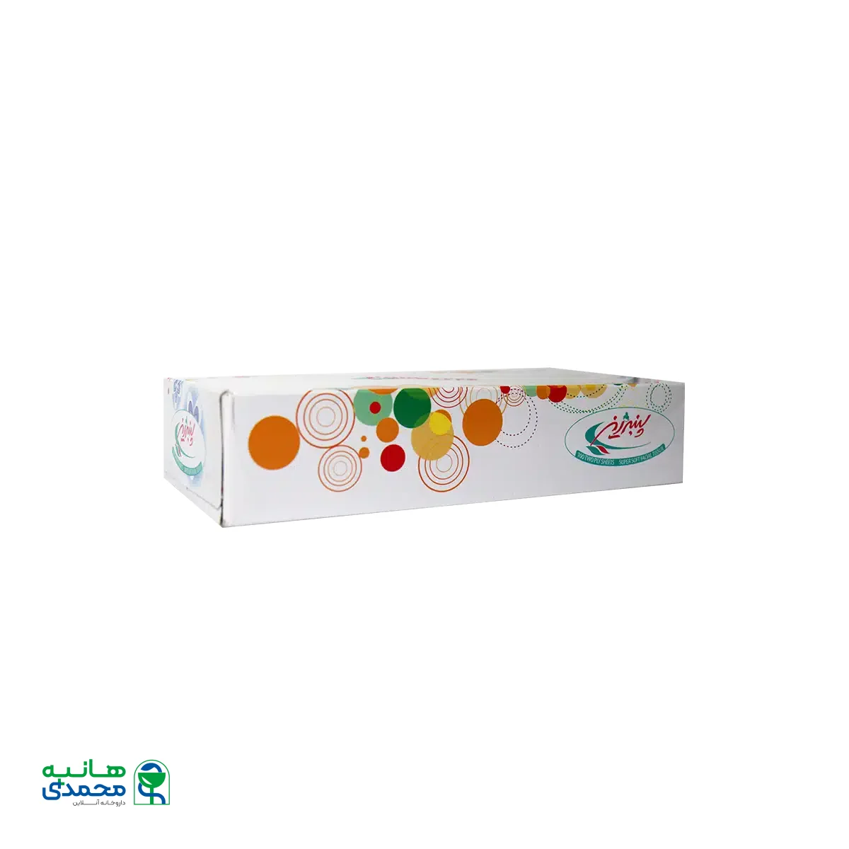 دستمال کاغذی جعبه ای ۱۰۰ برگ دولا پنبه ریز