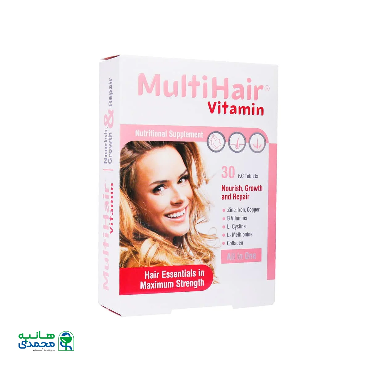 قرص مولتی هیر ویتامین فارمد سلامت سینا 30 عدد
