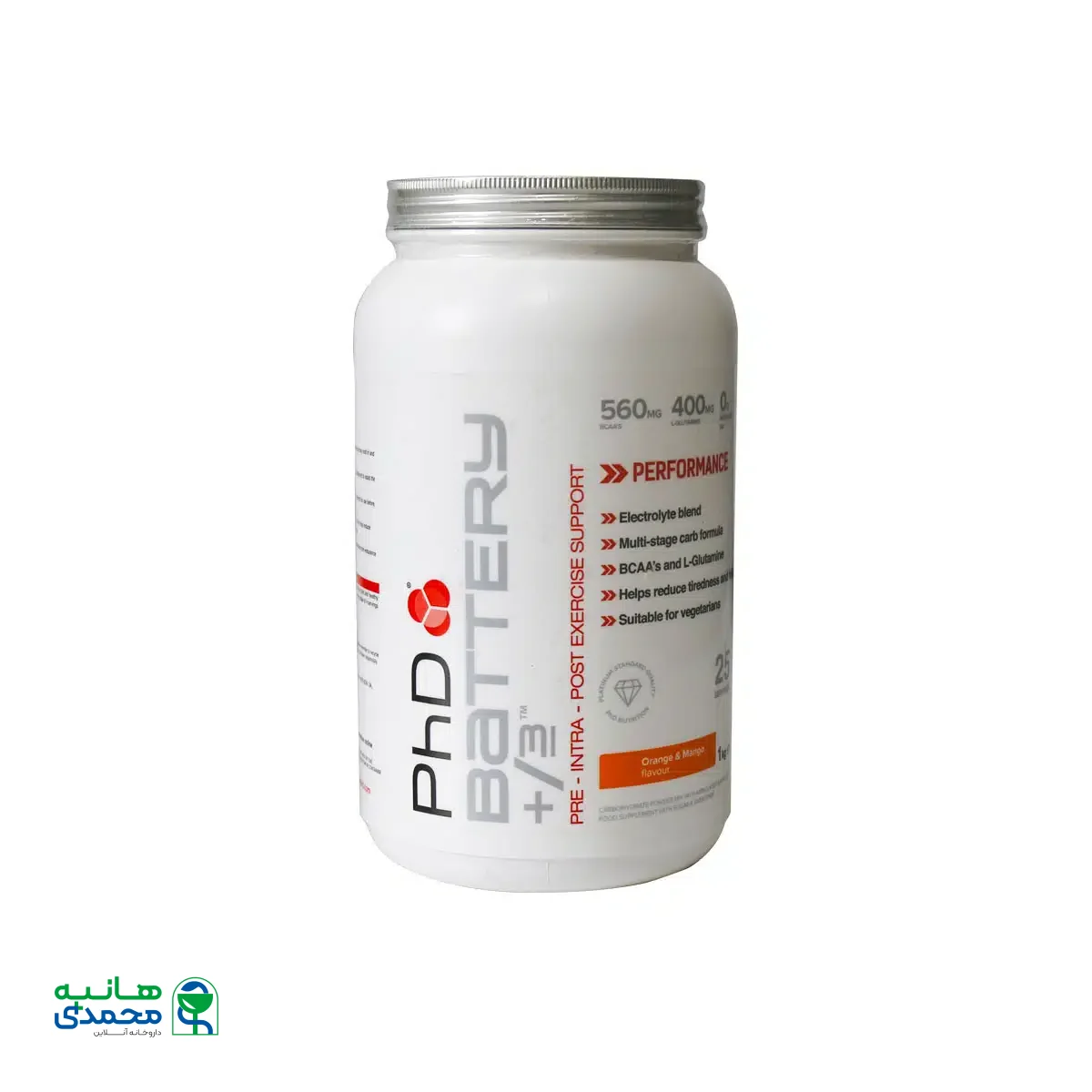 پودر باتری پی اچ دی با طعم انبه پرتقال 1000 گرم