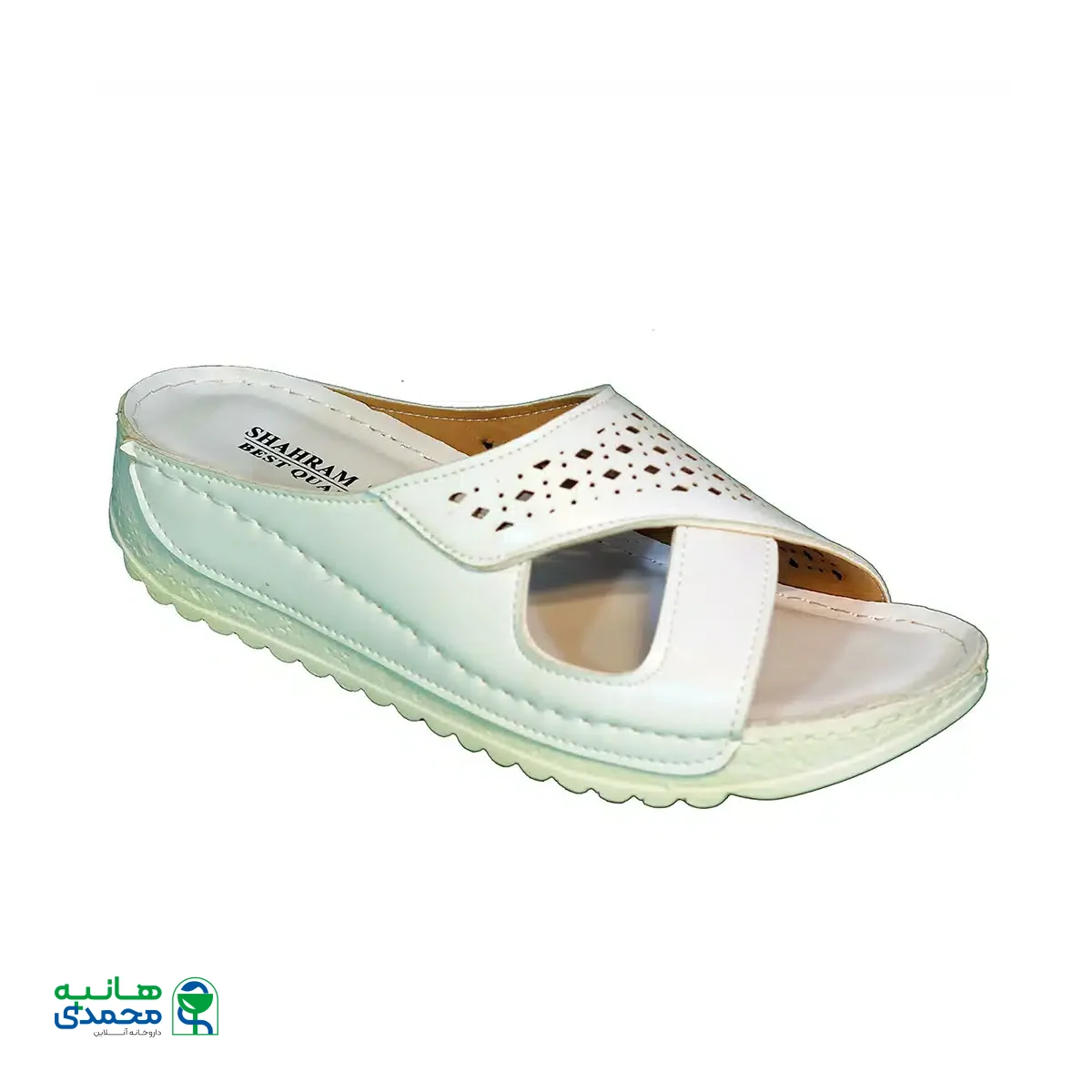 صندل طبی راحتی سفید زنانه شهرام طب مدل 1027