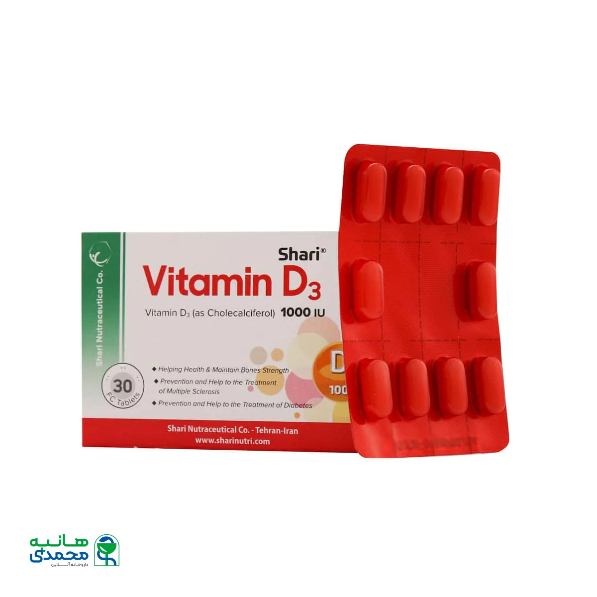 قرص ویتامین D3 1000 واحد شاری 30 عدد