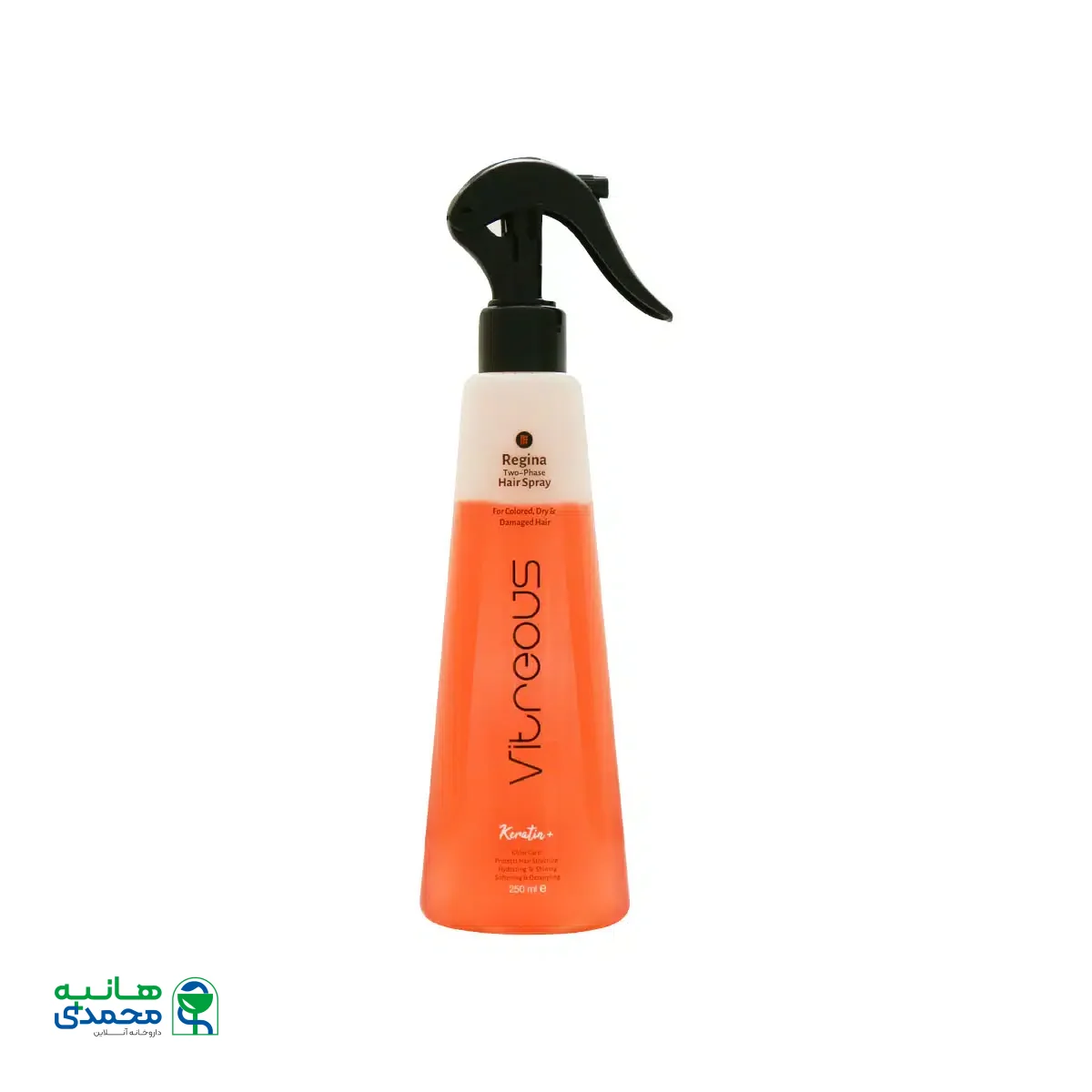 اسپری دوفاز مو کراتینه رجینا ویتروس مناسب موهای رنگ شده و آسیب دیده 250 میلی لیتر