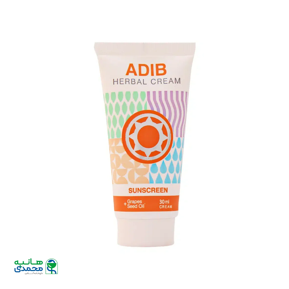 کرم ضد آفتاب گیاهی SPF50 ادیب اکسیر 30 گرم