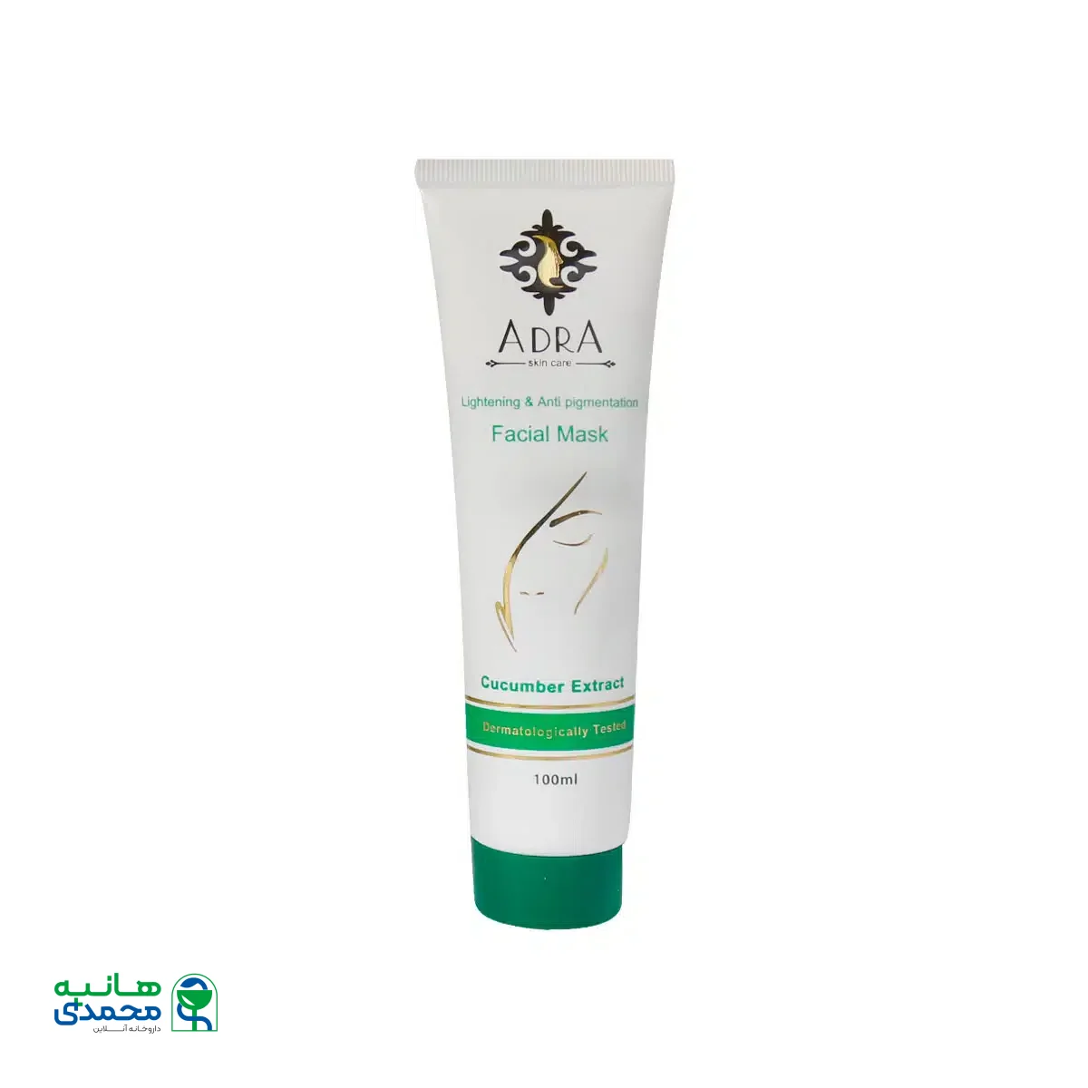 ماسک روشن کننده صورت آدرا حاوی عصاره خیار 100 میلی لیتر
