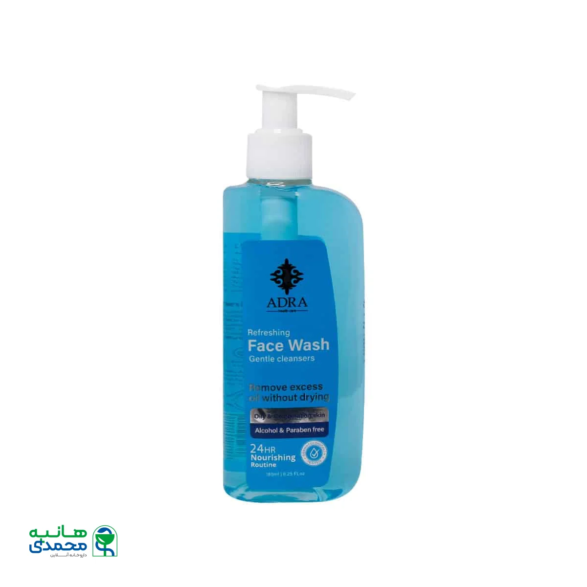ژل شستشو صورت پمپی پوست چرب و مختلط آدرا
