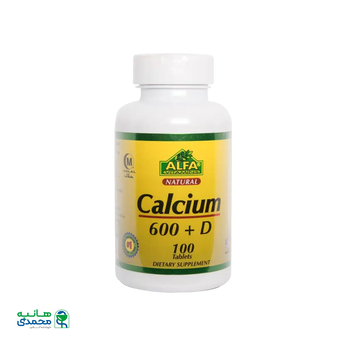 قرص کلسیم 600 و ویتامین D آلفا ویتامینز ۱۰۰ عدد