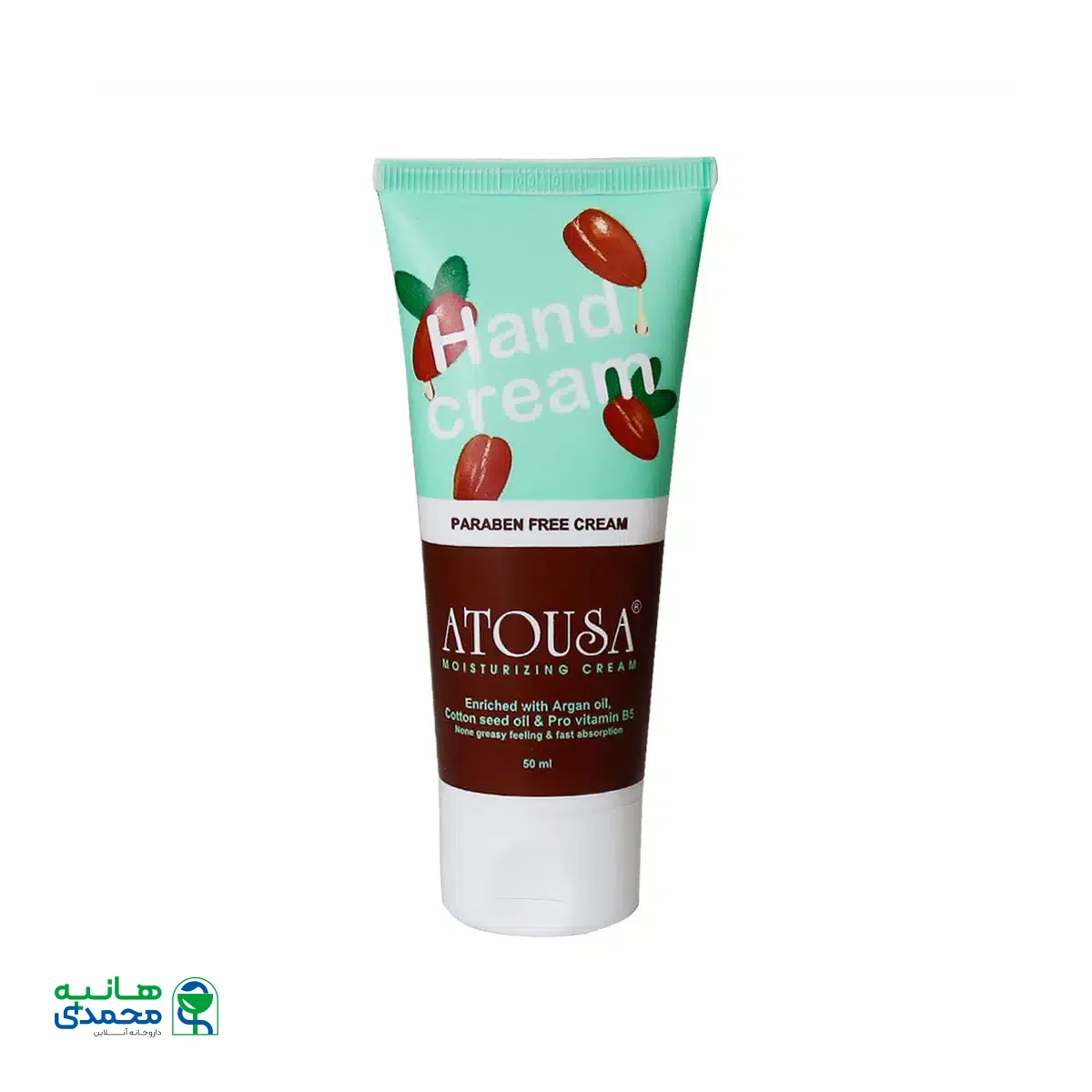 کرم مرطوب کننده و آبرسان دست آتوسا 50 میلی لیتر