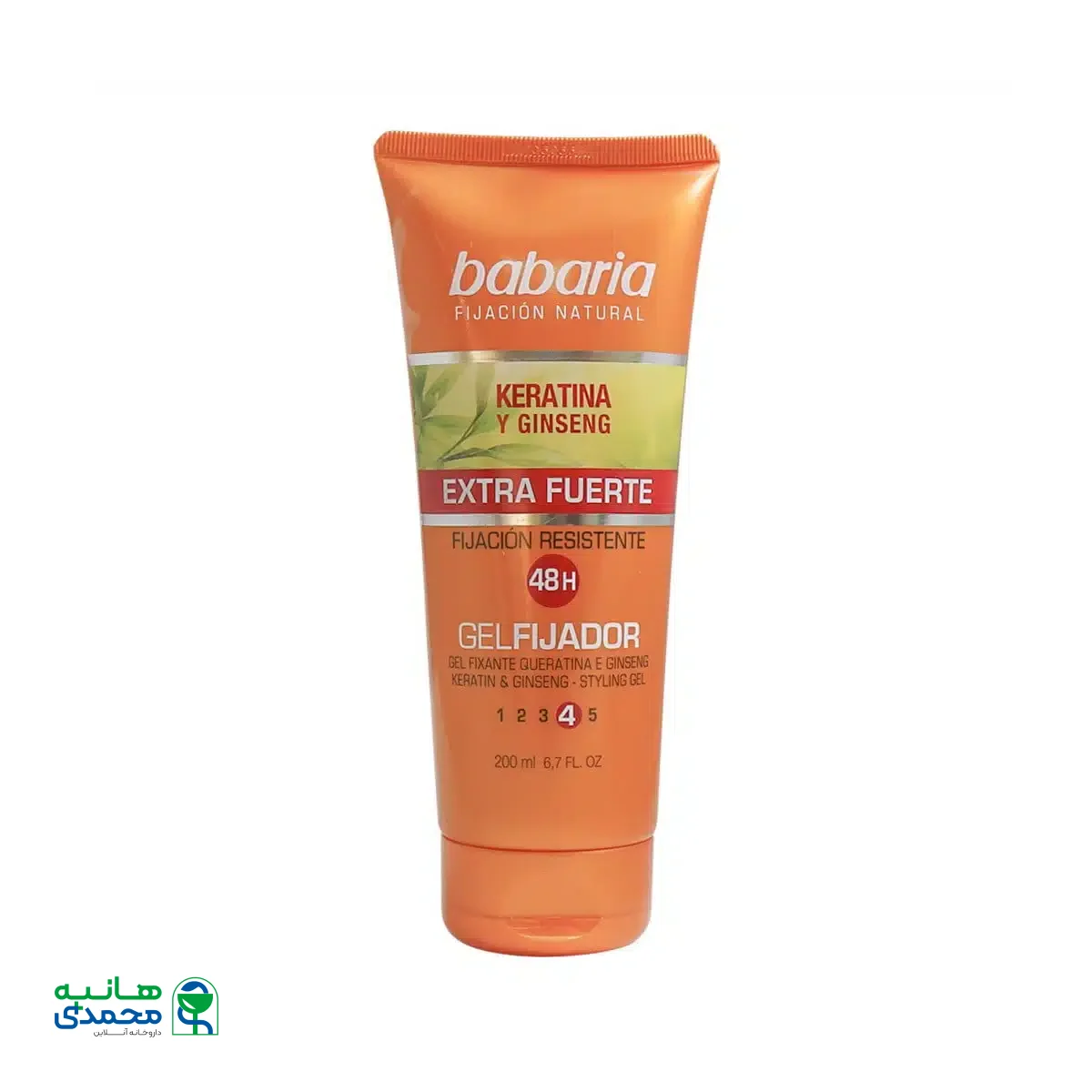 ژل قوی مو باباریا حاوی کراتین و جینسینگ 200 میلی لیتر