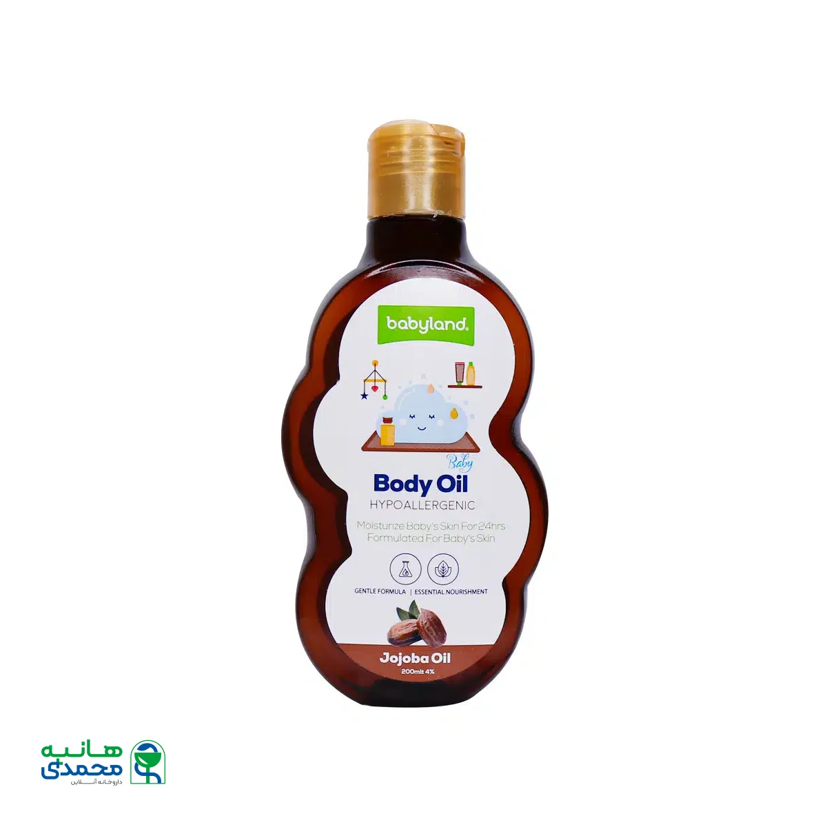 روغن نرم کننده پوست بچه حاوی روغن جوجوبا بیبی لند 200 میلی لیتر