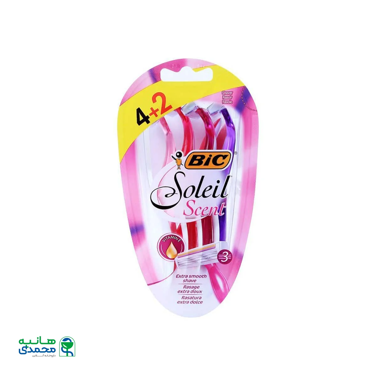 خود تراش زنانه بیک مدل Soleil Scent بسته 6 عددی