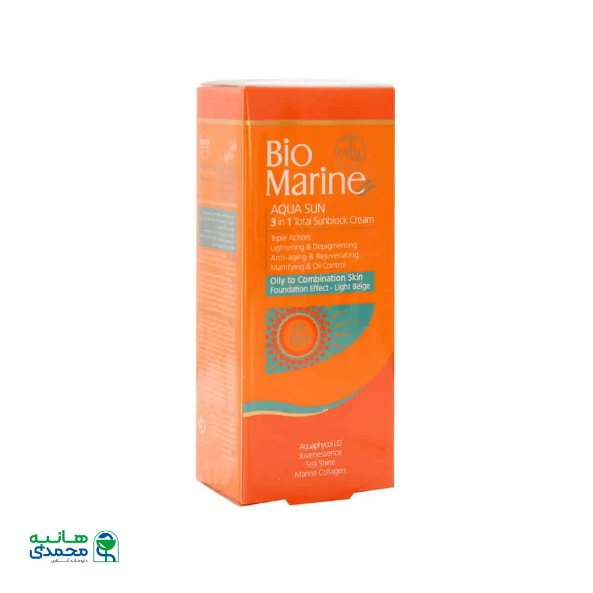 کرم ضد آفتاب روشن کننده و ضد چروک SPF50 پوست چرب بایومارین