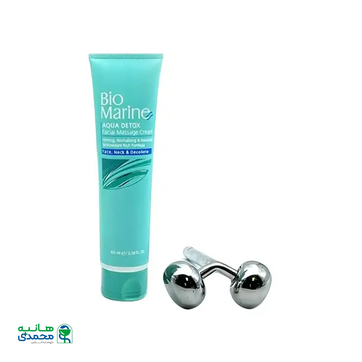 کرم ماساژ صورت و گردن همراه با ماساژور رولر سه بعدی بایومارین 100 گرم