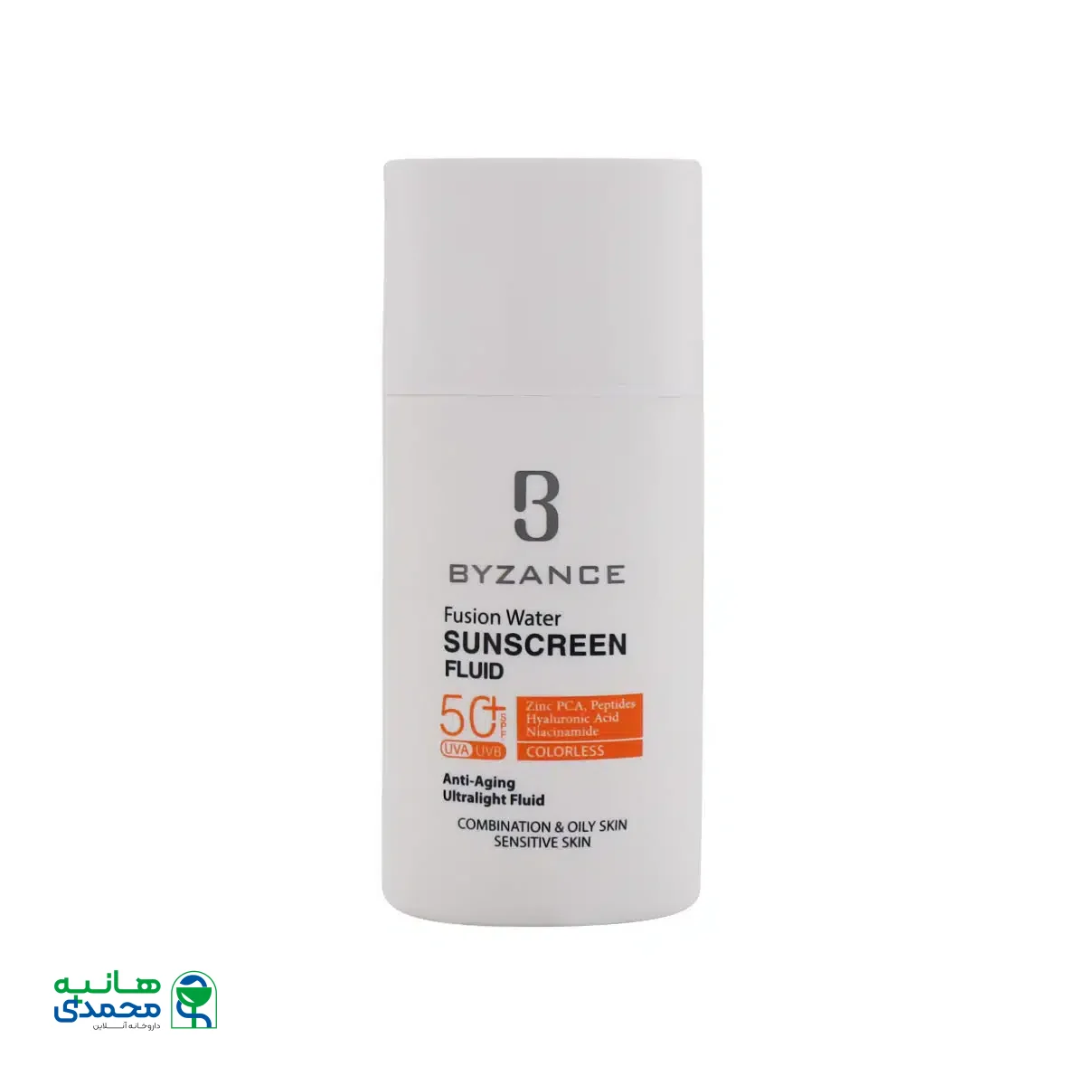 فلوئید ضد آفتاب فیوژن واتر SPF50 بیزانس مناسب پوست چرب و مختلط 50 میلی لیتر