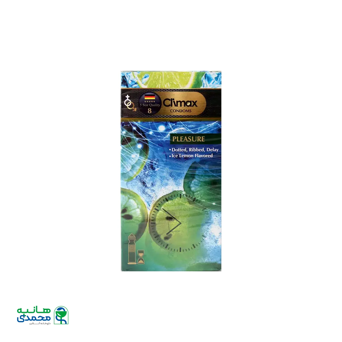 کاندوم خاردار شیاردار و تاخیری کلایمکس مدل Pleasure بسته ۱۲ عددی