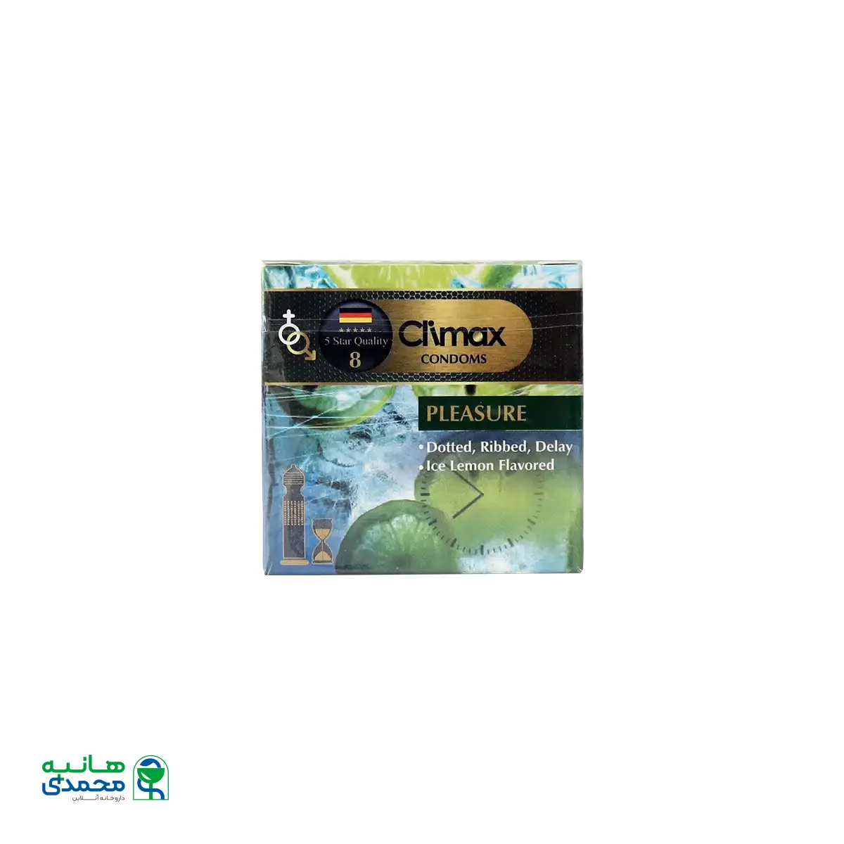 کاندوم تاخیری خاردار و شیاردار کلایمکس مدل Pleasure بسته ۳ عددی