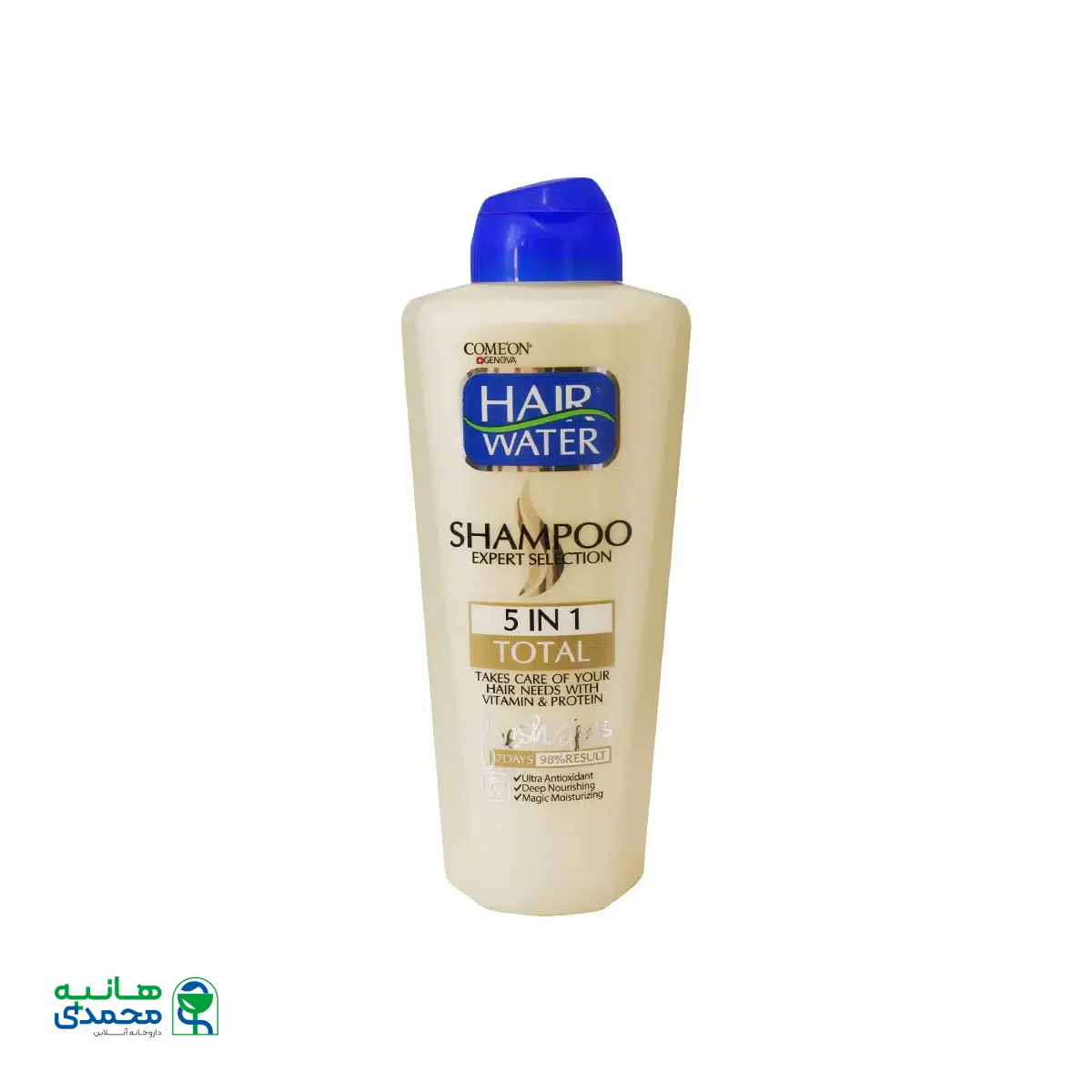 شامپو هیر واتر بدون سولفات مغذی کامل 5 در 1 کامان 400 میلی لیتر