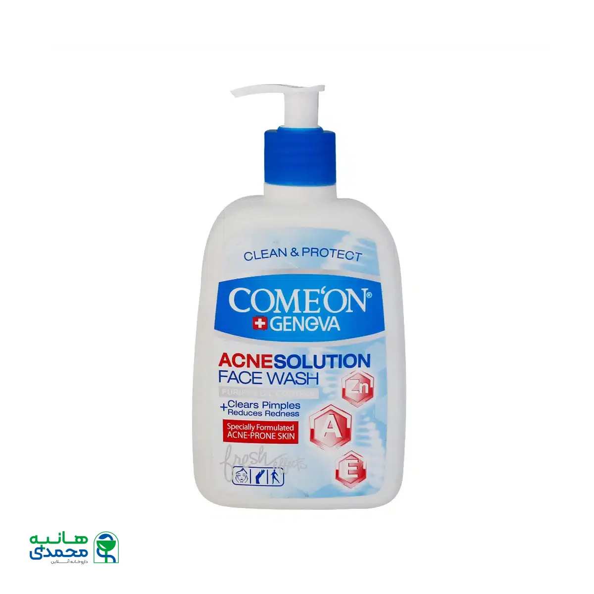 فیس واش کامان مناسب پوست دارای جوش 500 میلی لیتر