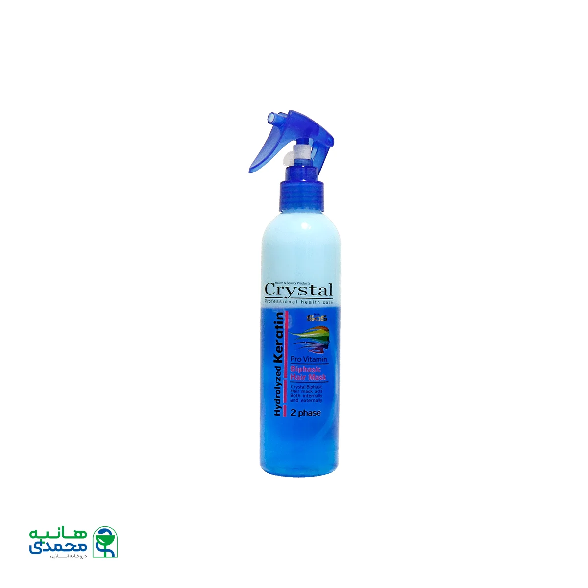 اسپری دوفاز کراتینه آبی کریستال ۲۵۰ میلی لیتر