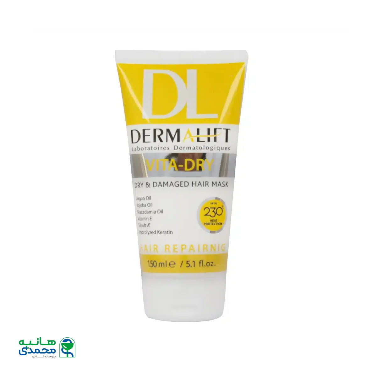 ماسک مو با آبکشی موهای خشک و آسیب دیده ویتا درای درمالیفت 150 میلی لیتر