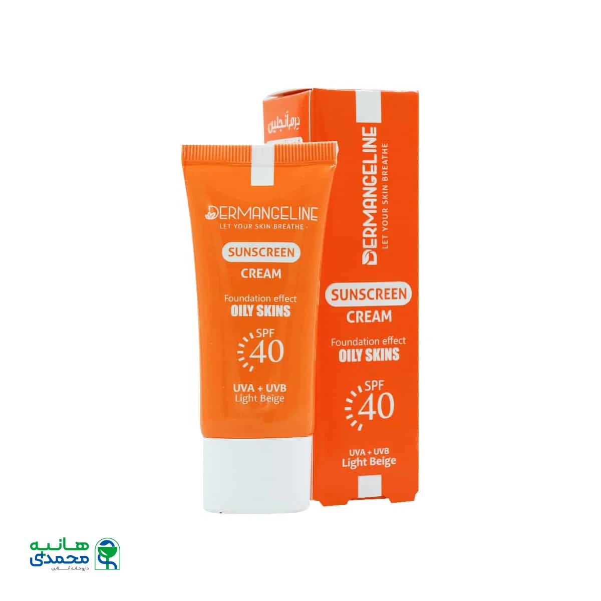 ضد آفتاب کرم پودری SPF40 درم انجلین مناسب پوست چرب