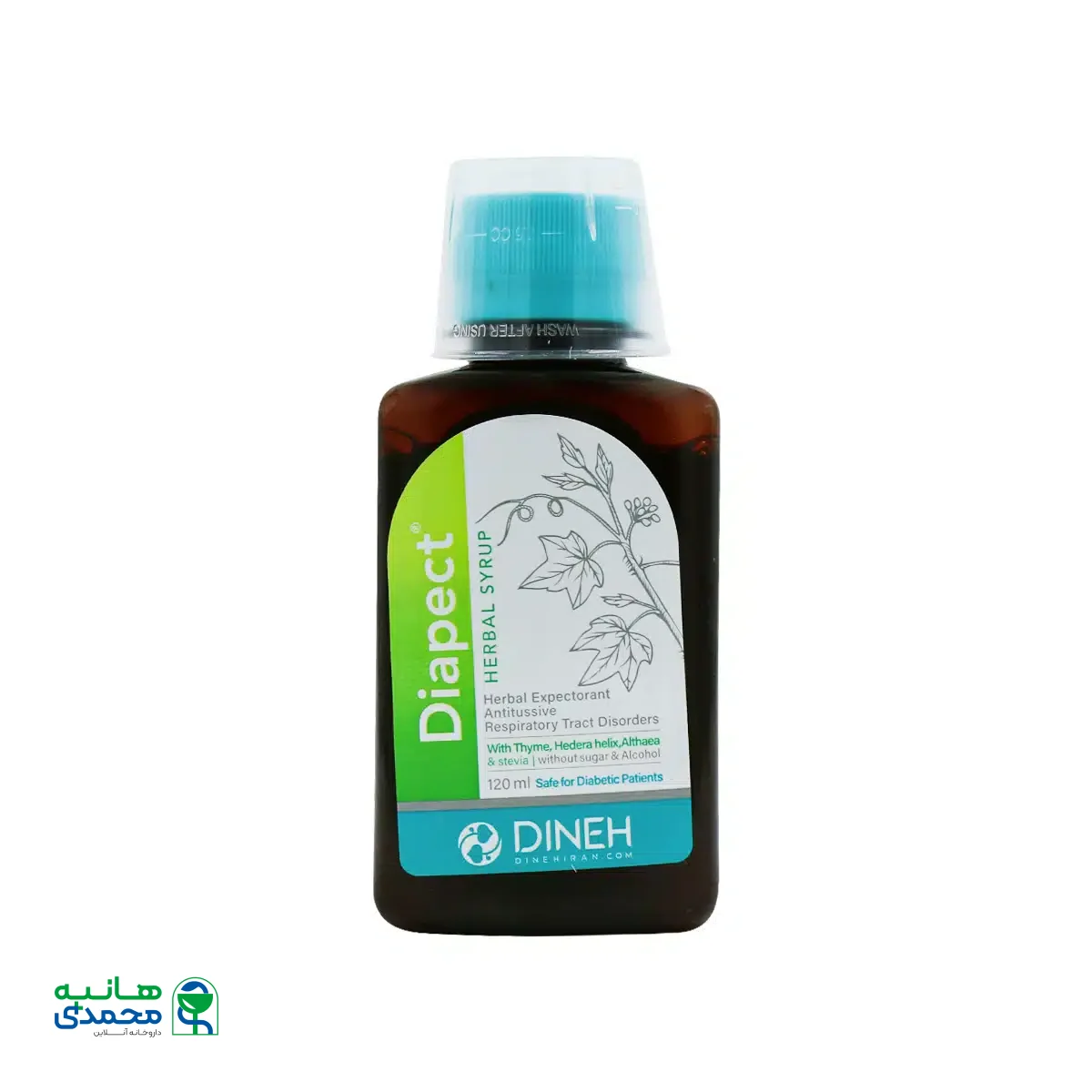 شربت گیاهی دیاپکت دینه مناسب بیماران دیابتی 120 میلی لیتر