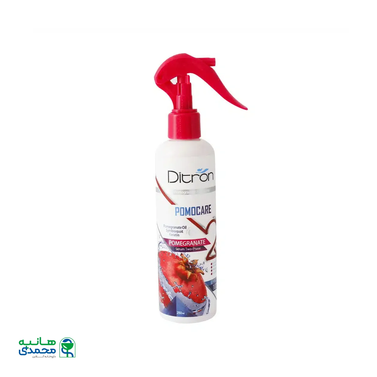 اسپری دوفاز انار دیترون مناسب موهای رنگ شده، آسیب دیده و خیلی خشک ۲۵۰ میلی لیتر