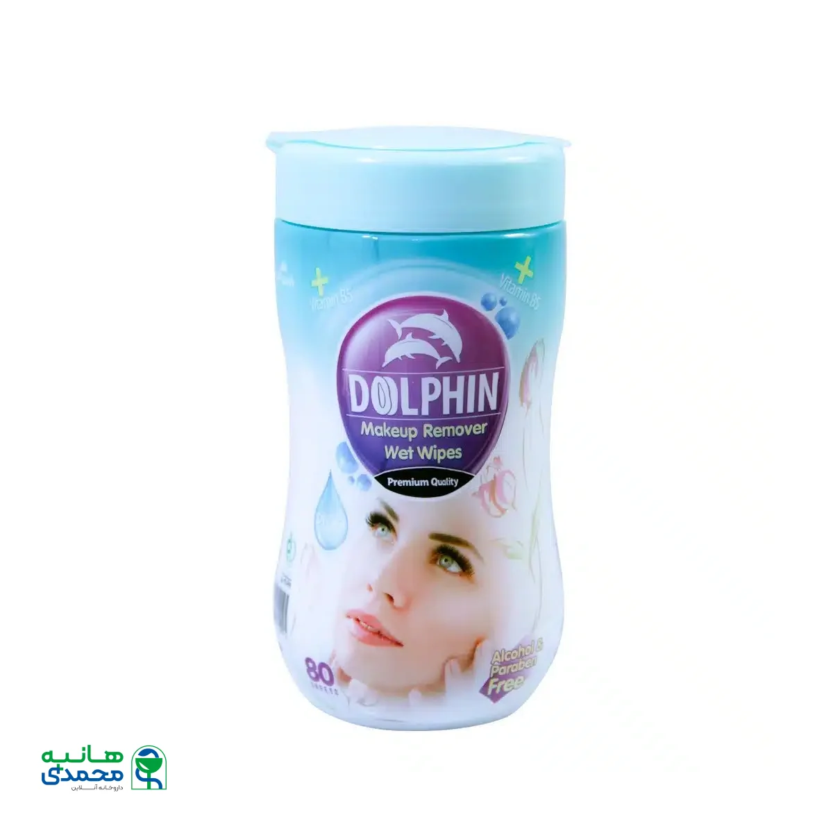 دستمال مرطوب پاک کننده آرایش دلفین 80 عدد